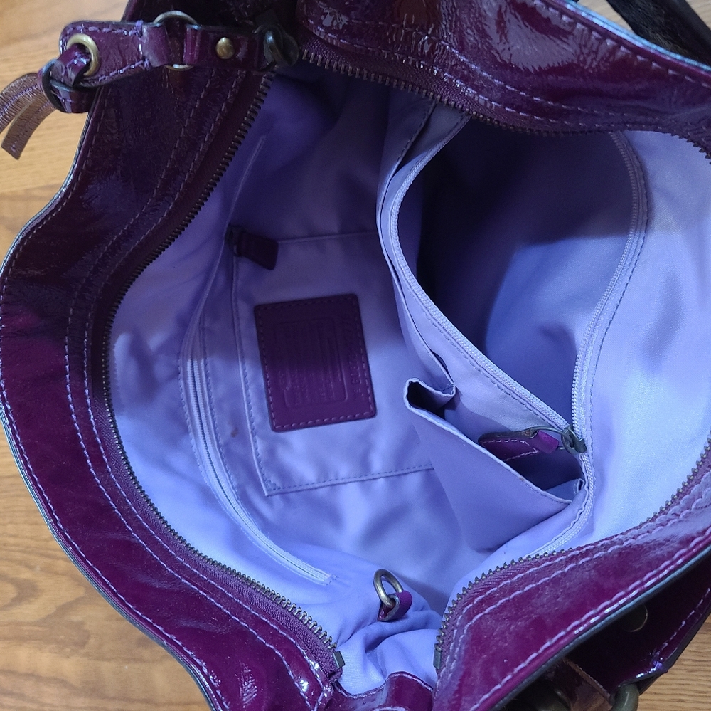 Coach Raspberry Patent Leather Bag - Picture 8 of 11